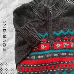 {Urban Pipeline} COTTON Blend Quarter Length Zipped Sweater